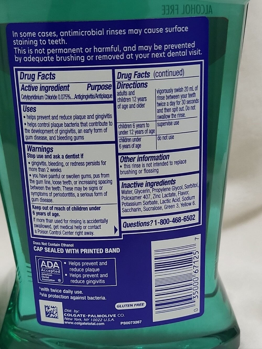 Colgate Total Spearmint Mouthwash - Green 2 Pk - Picture 11 of 12
